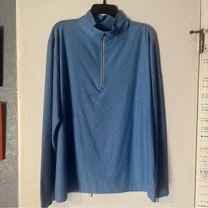 Men's Light Blue Long-Sleeve Quarter Zip Performance Top